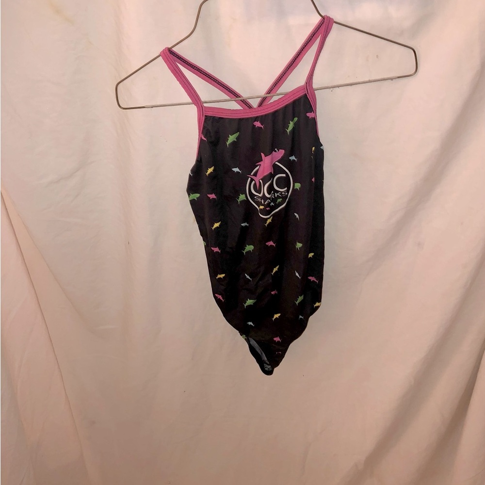 Occ black swim suit with shark spots